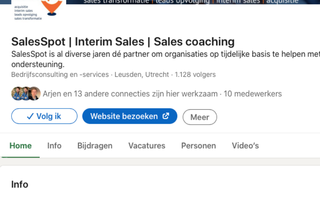 SalesSpot LinkedIn pagina